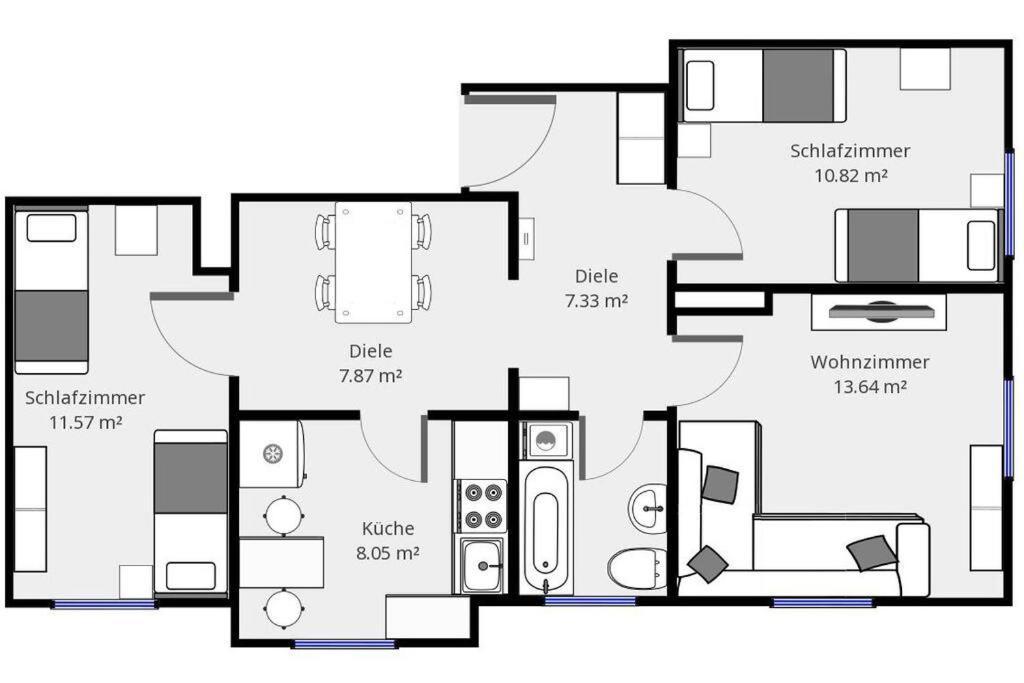 Apartment 3-raum In Dresden, Ideal Fuer Monteure