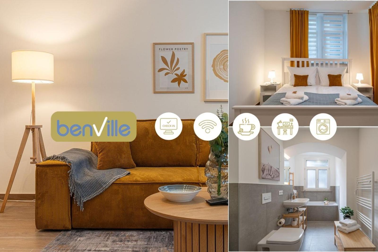 Benville - Grosser Garten - Modern -wlan Apartment
